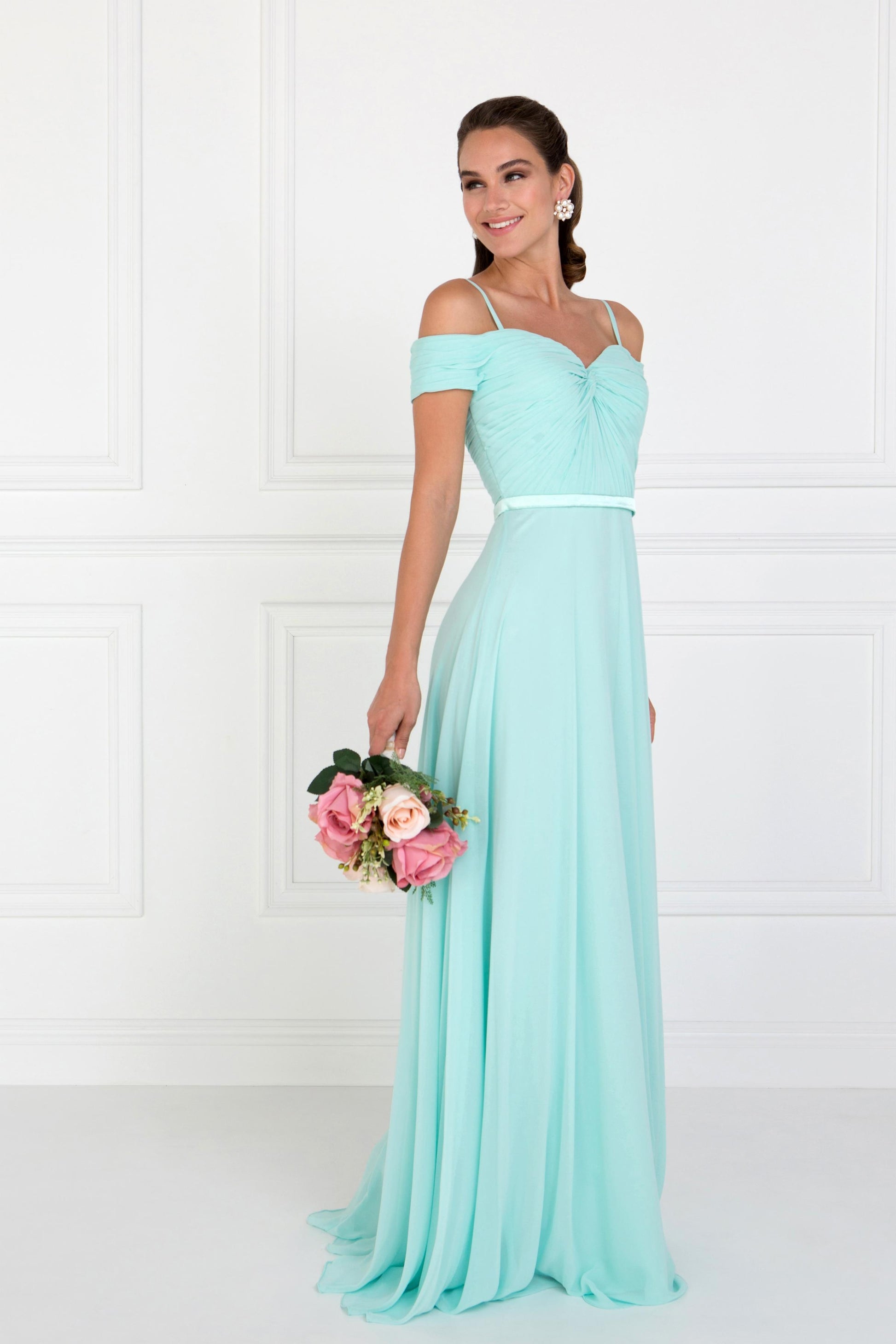 Mint Bridesmaid Chiffon Dress