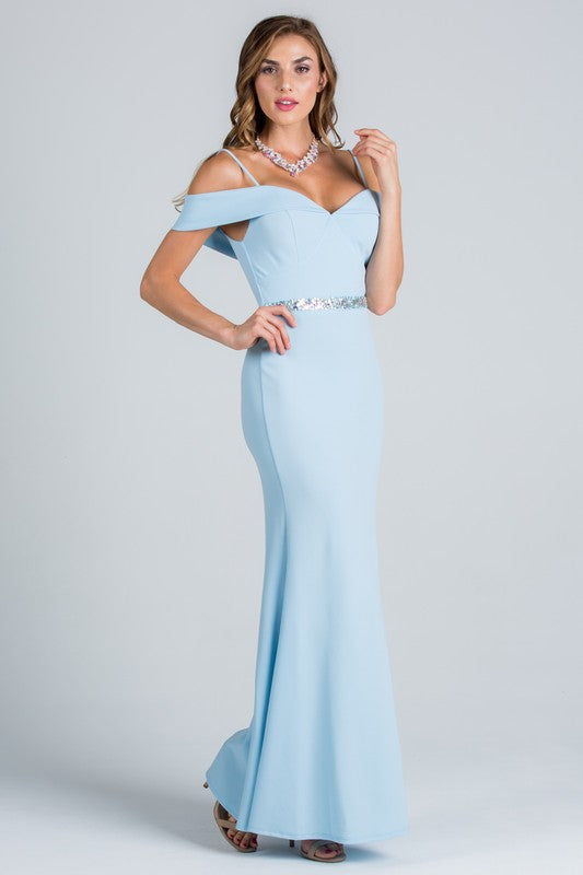 Affordable Floor length off the shoulder mermaid "lulus" long bridesmaid dress