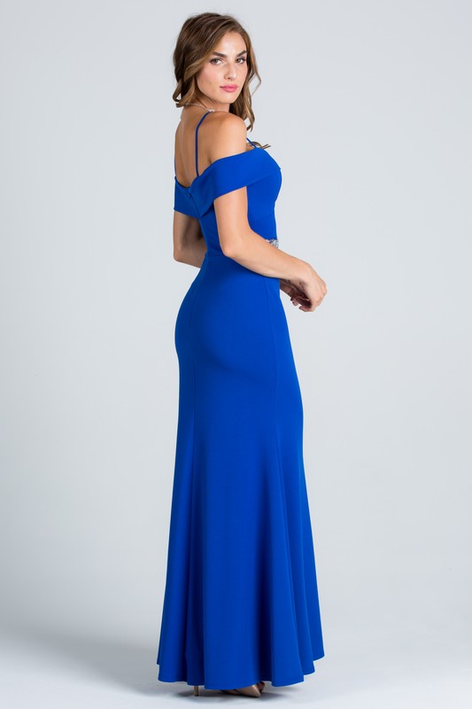 Affordable Floor length off the shoulder mermaid "lulus" long bridesmaid dress