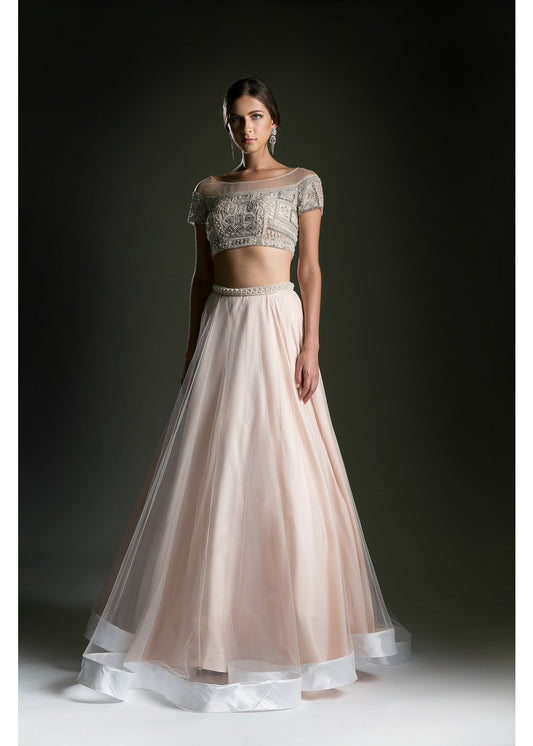 crop top prom dress