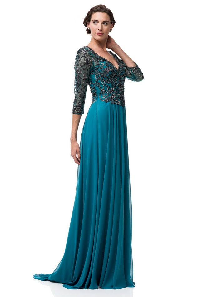 Teal Mother of the Bride Dress