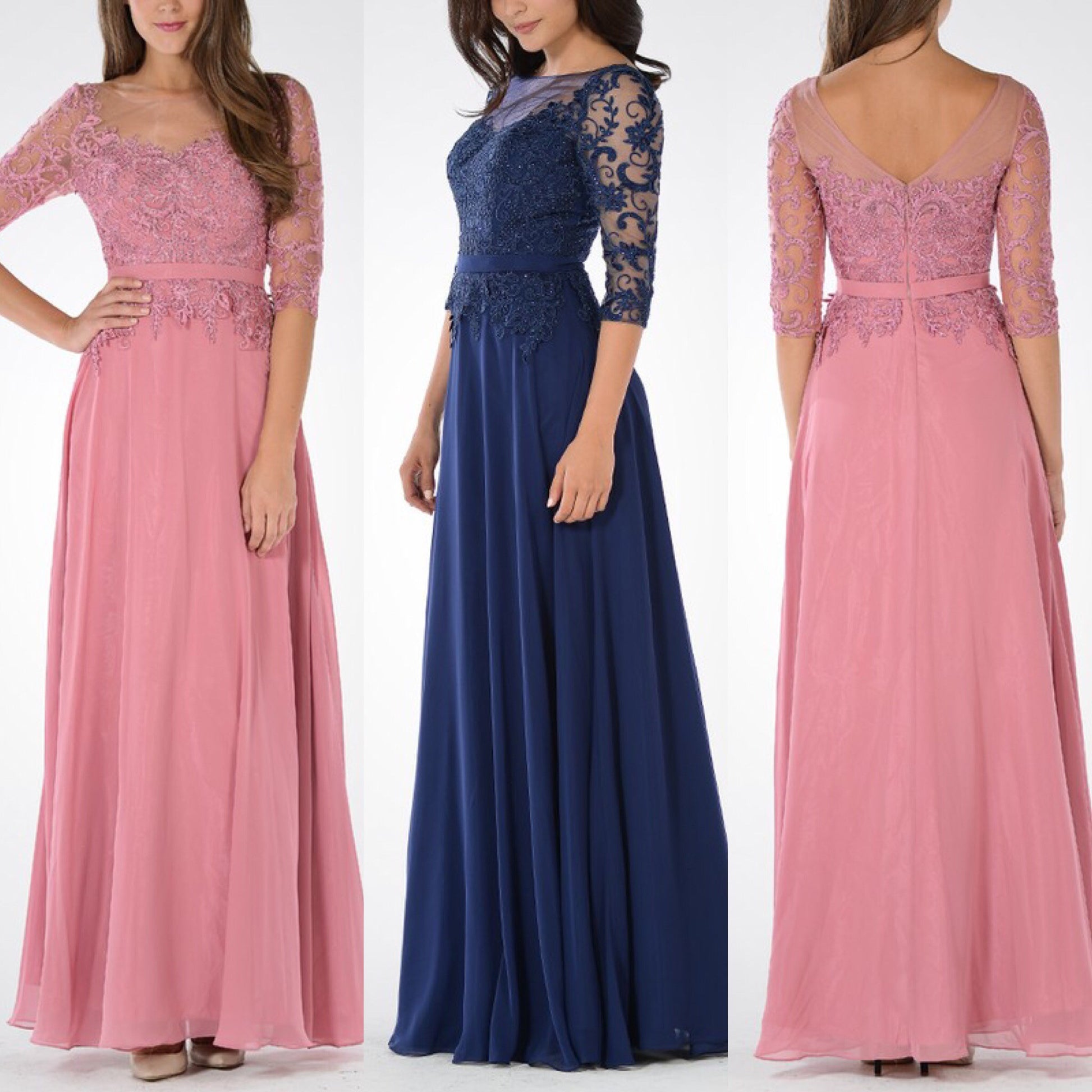 Long chiffon evening gown