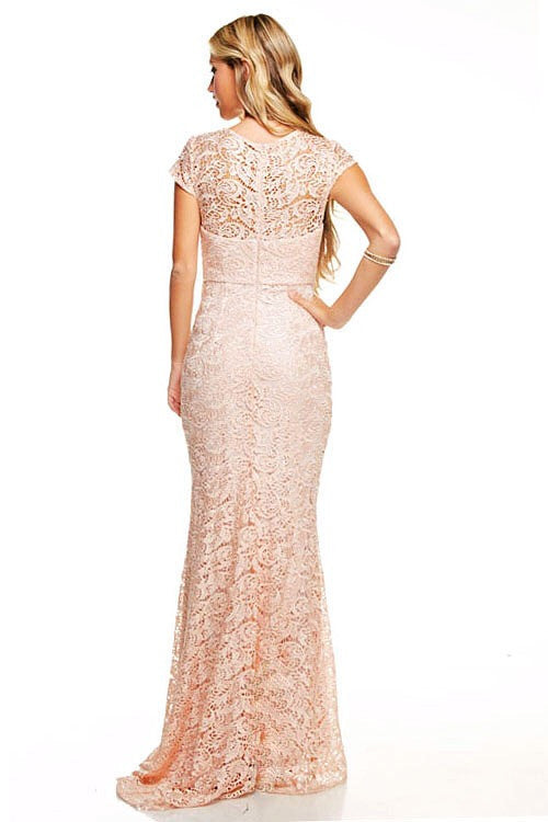 blush evening gown