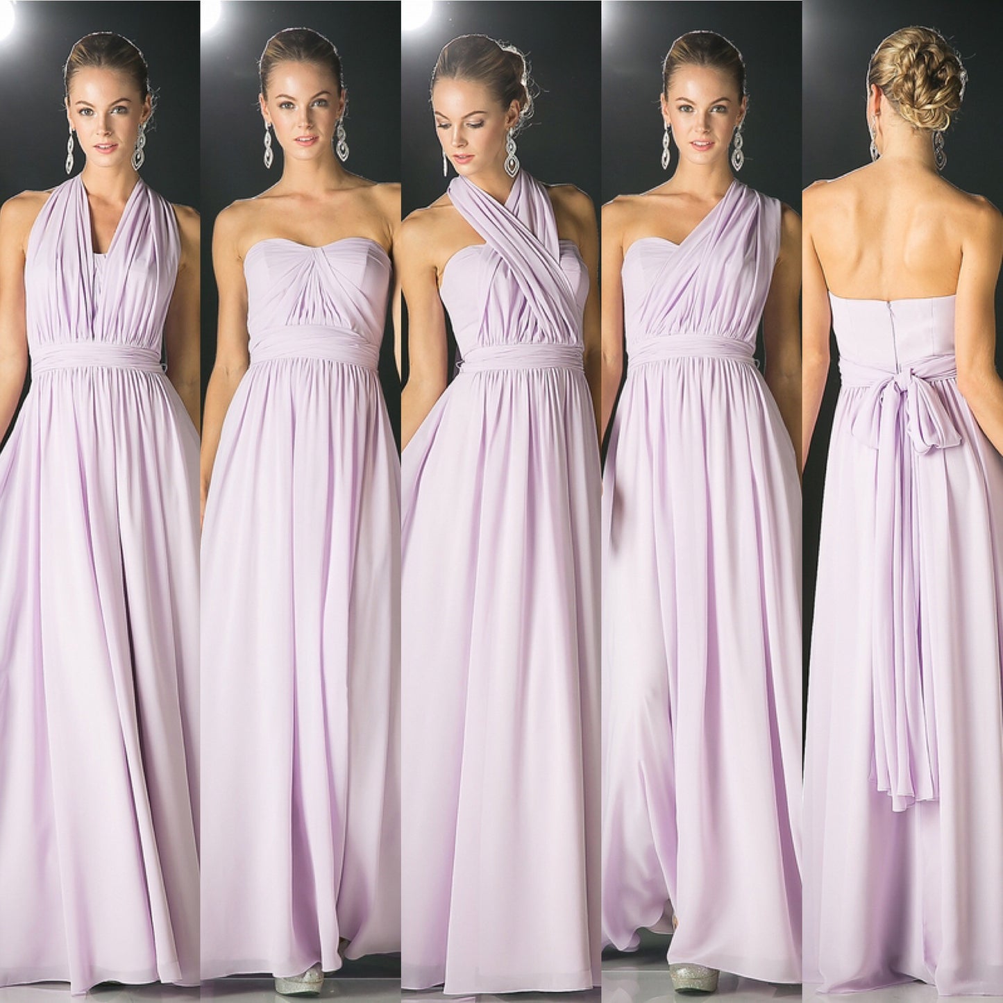 Affordable Versatile Floor Length Convertible Bridesmaid Dress 7 colors XS - 3XL