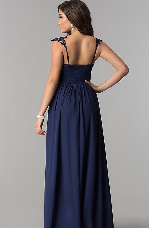 Medusa Empire Waist Chiffon Floor Length Evening Gown Bridesmaid Dress