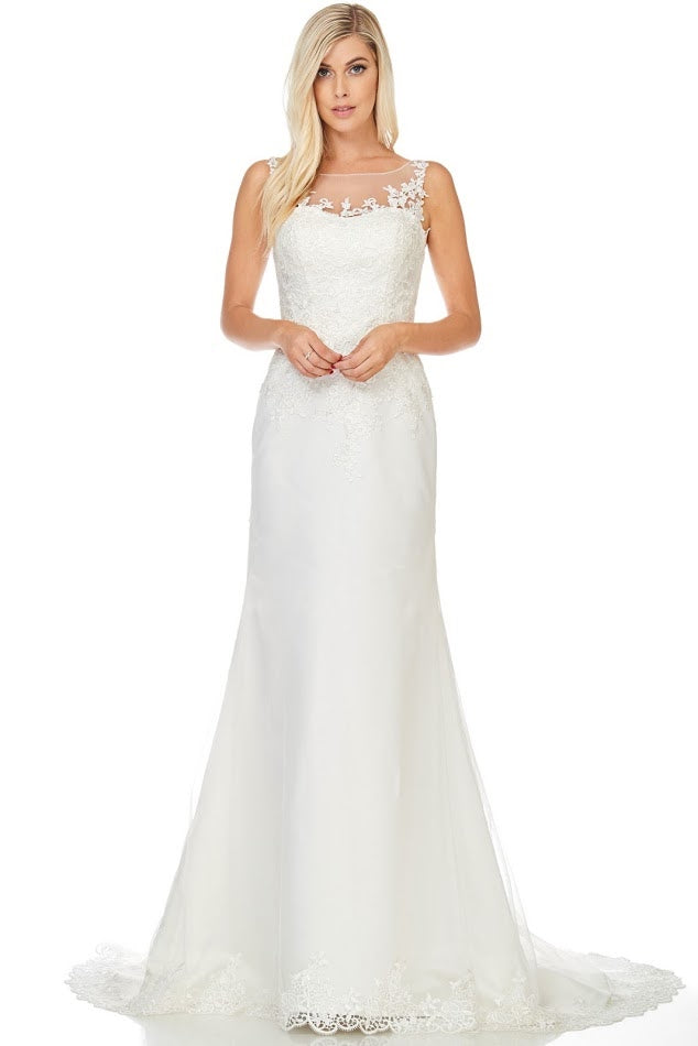 Designer Off White Wedding Dress Bridal Gown with detachable train