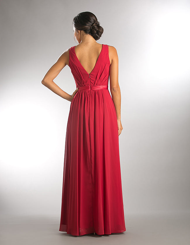 Affordable Chiffon Bella Long Bridesmaid Dress in Rose, Lavender, Taupe & Red