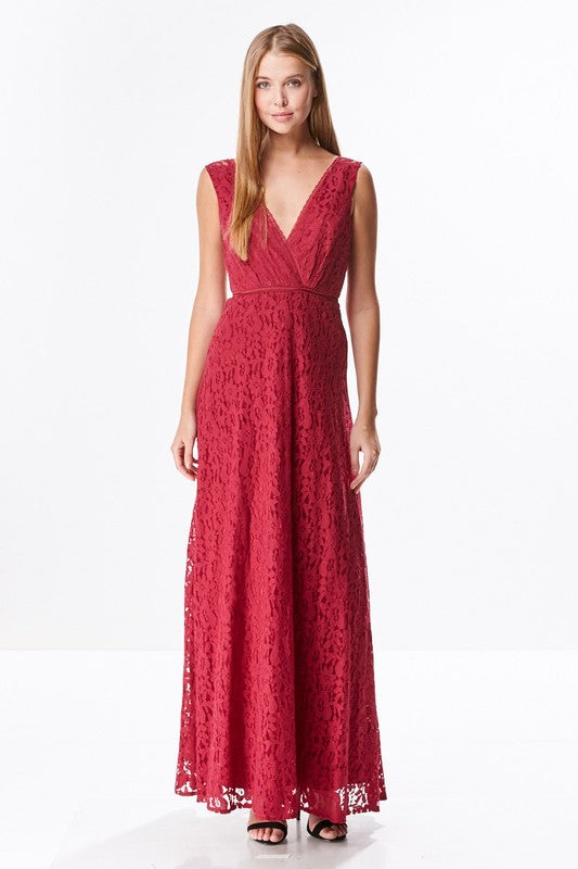 Burgundy A-line Bridesmaid Dress