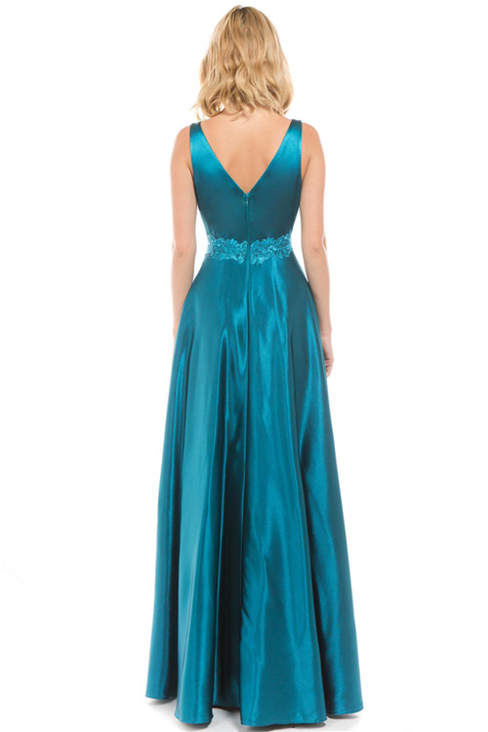 Affordable floor length Satin Tafetta Bridesmaid formal dress