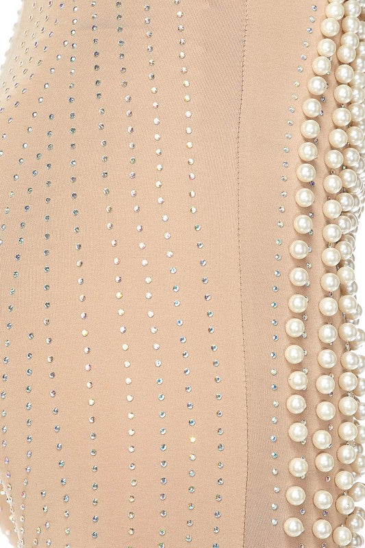 Unique Celebrity Pearl and Rhinestone Bachelorette Jumpsuit 3 colors