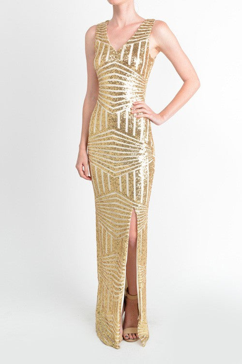 Gold Sequin Dress