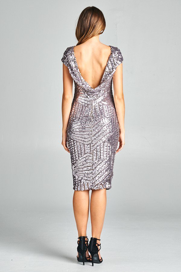 Pewter sequin dress sale